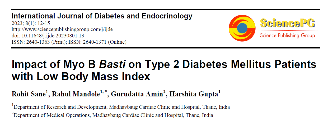 Impact of Myo B Basti on Type 2 Diabetes Mellitus Patients with Low Body Mass Index