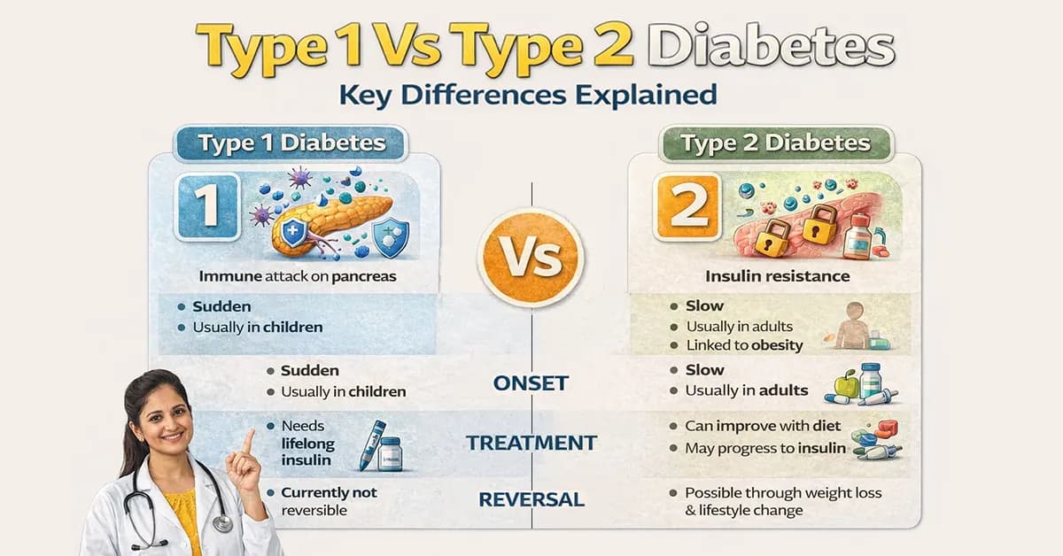 Type 1 Vs Type 2 Diabetes: Understanding the Real Difference Beyond “High Sugar”