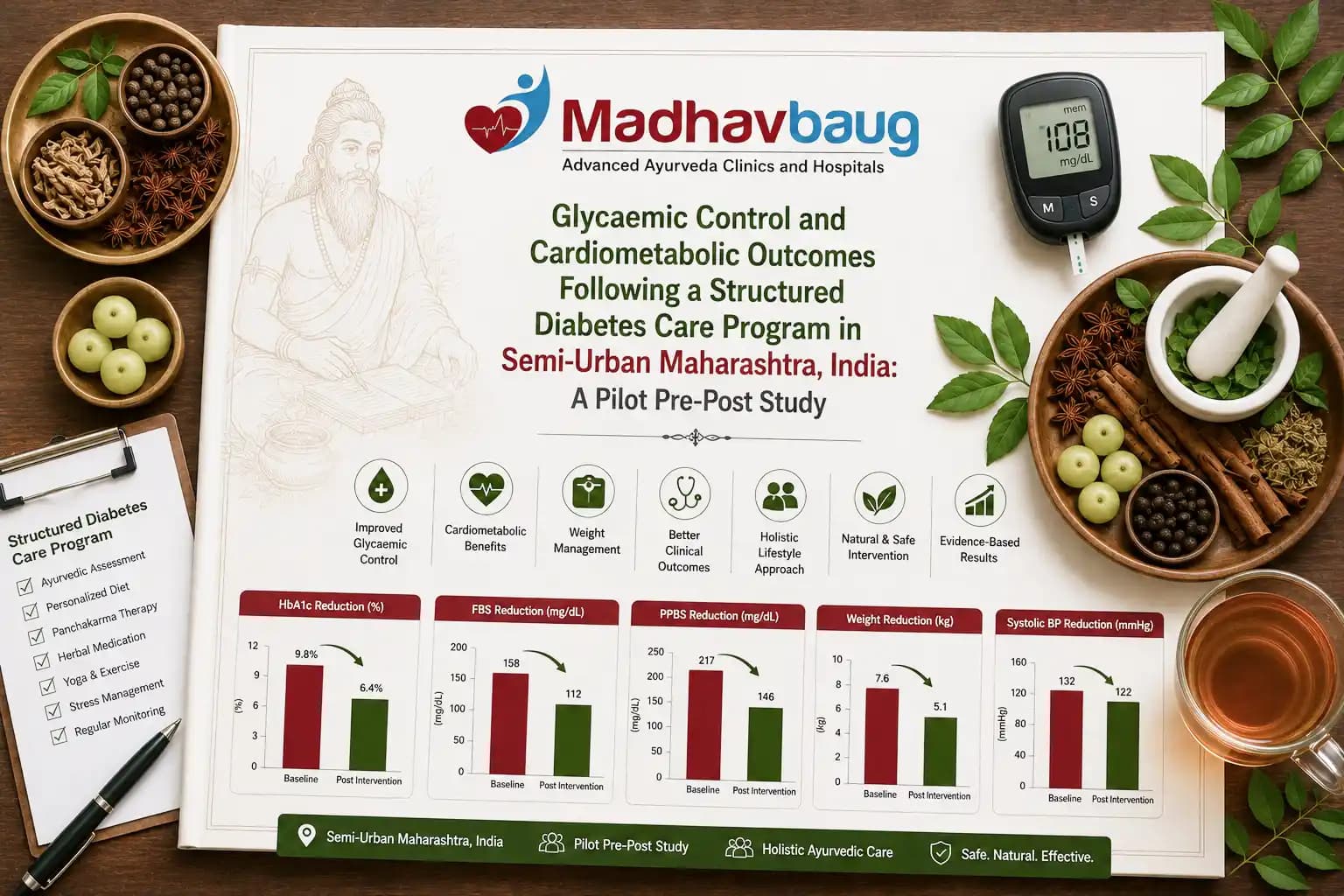 Glycaemic Control and Cardiometabolic Outcomes Following a Structured Diabetes Care Program in Semi-Urban Maharashtra, India: A Pilot Pre-Post Study