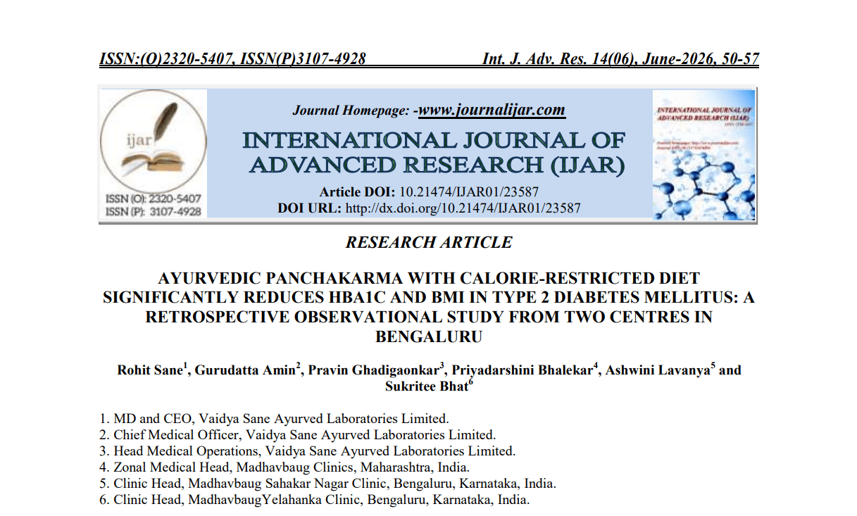 Ayurvedic Panchakarma with Calorie-Restricted Diet Significantly Reduces HbA1c and BMI in Type 2 Diabetes Mellitus: A Retrospective Observational Study from Two Centres in Bengaluru