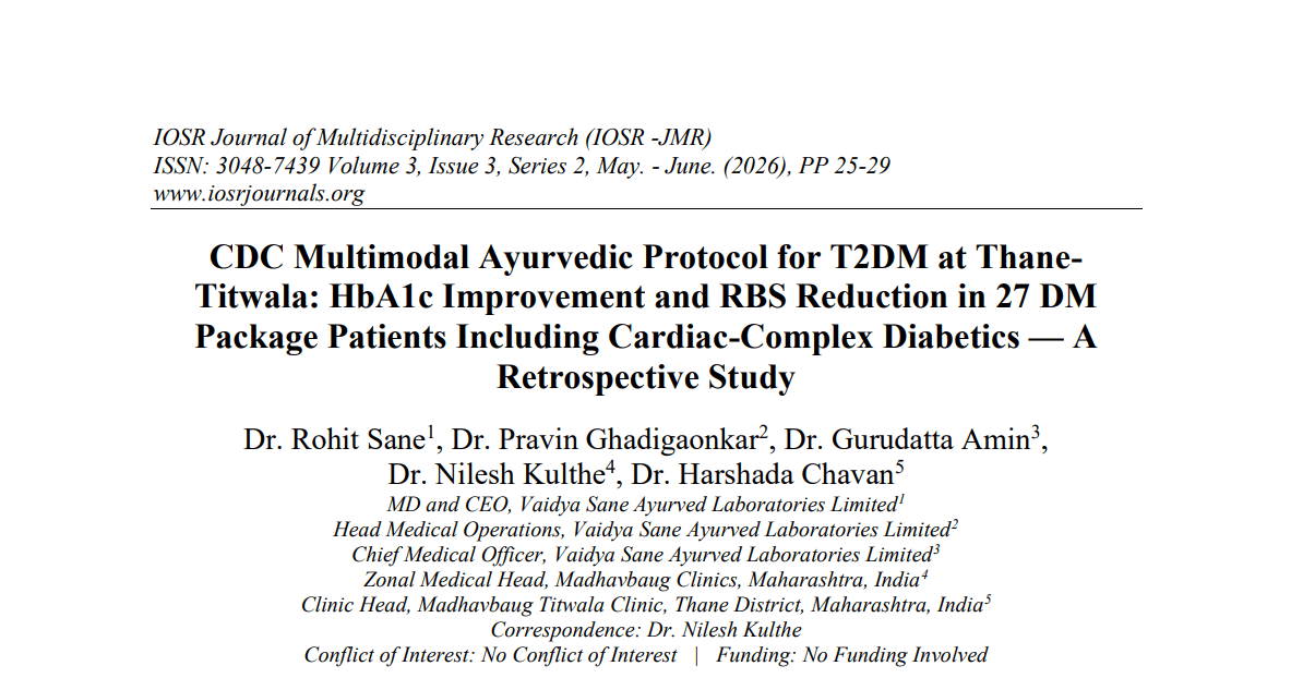 CDC Multimodal Ayurvedic Protocol for T2DM at Thane-Titwala: HbA1c Improvement and RBS Reduction in 27 DM Package Patients Including Cardiac-Complex Diabetics — A Retrospective Study