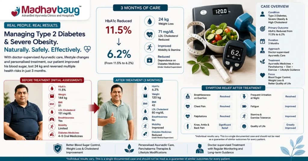 Managing Type 2 Diabetes and Severe Obesity with Lifestyle Changes and Ayurvedic Care