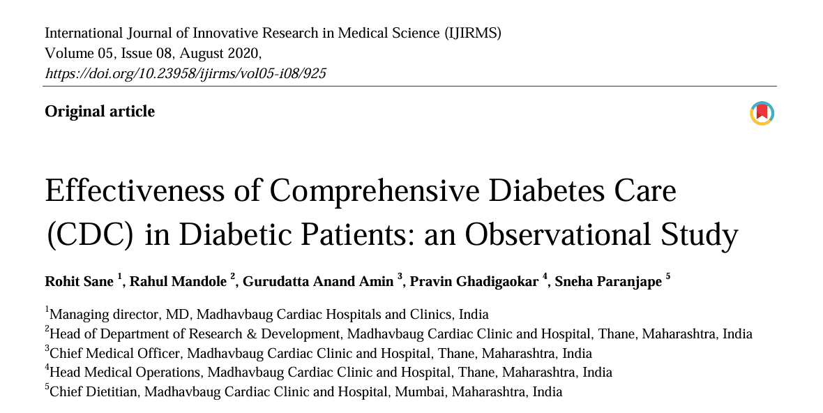 Effectiveness of Comprehensive Diabetes Care (CDC) in Diabetic Patients: an Observational Study