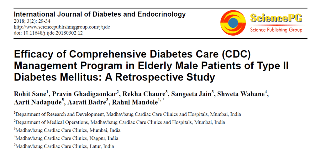 Efficacy Of Comprehensive Diabetes Care (Cdc) Management Program In Elderly Male Patients Of Type II Diabetes Mellitus: A Retrospective Study