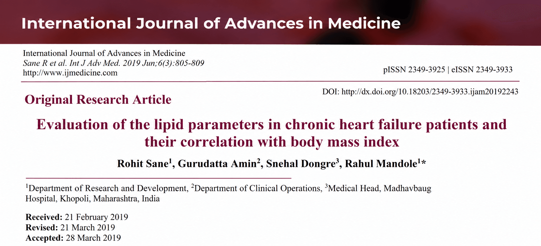 Evaluation of the lipid parameters in chronic heart failure patients and their correlation with body mass index